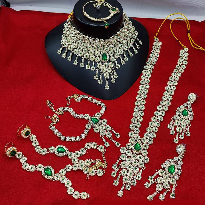 Stylofinds Gold Plated Austrian Stone And Crystal Stone Bridal Set