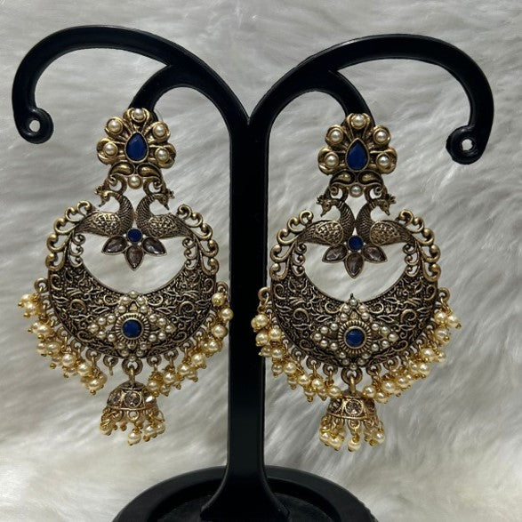 Infinity Jewels Gold Plated Pota Stone Dangler Earrings