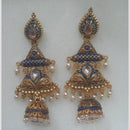 Infinity Jewels Gold Plated Crystal Stone And Meenakari Jhumki Earrings