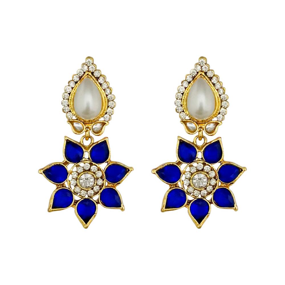 Hania Jewels Gold Plated Austrain Stone Dangler Earrings