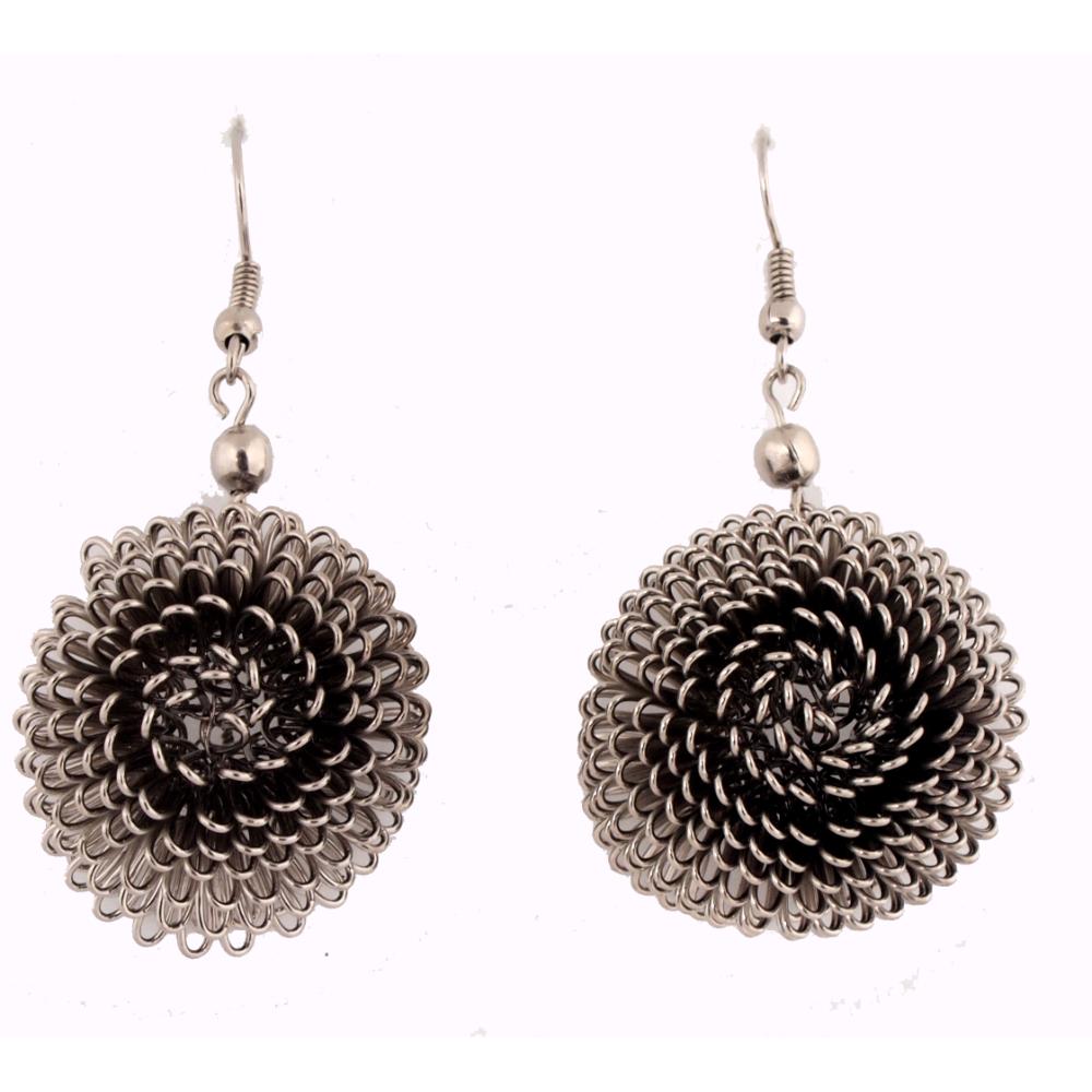 Hania Jewels Oxidised Plated Dangler Earrings