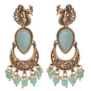 Wearhouse Fashion Gold Plated Crystal Stone And Beads Dangler Earrings