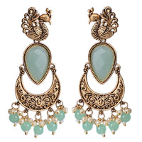 Wearhouse Fashion Gold Plated Crystal Stone And Beads Dangler Earrings