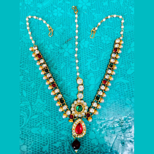 Disha Imitation Gold Plated Austrian Stone And Pearls Damini Mangtikka