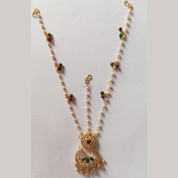 Disha Imitation Gold Plated Austrian Stone And Pearls Damini Mangtikka