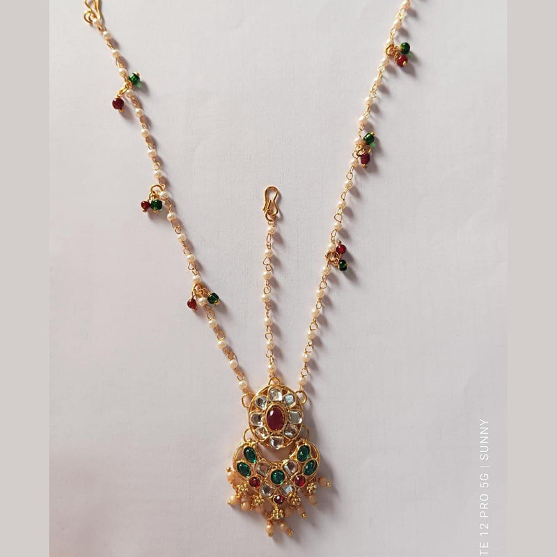 Disha Imitation Gold Plated Austrian Stone And Pearls Damini Mangtikka