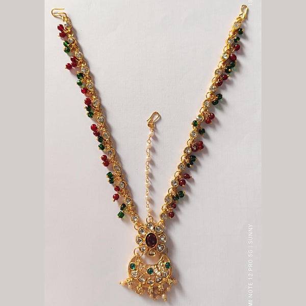 Disha Imitation Gold Plated Austrian Stone And Pearls Damini Mangtikka