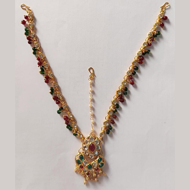 Disha Imitation Gold Plated Austrian Stone And Pearls Damini Mangtikka