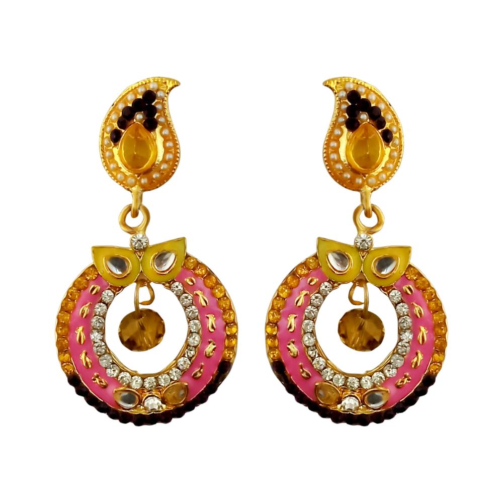 Hania Jewels Gold Plated Austrain Stone Dangler Earrings