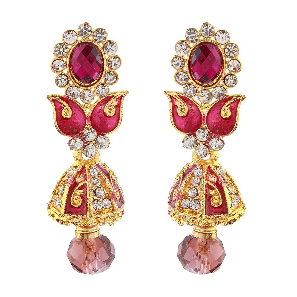 Hania Jewels Gold Plated Austrain Stone Jhumki Earrings