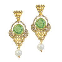 Hania Jewels Gold Plated Austrain Stone Dangler Earrings