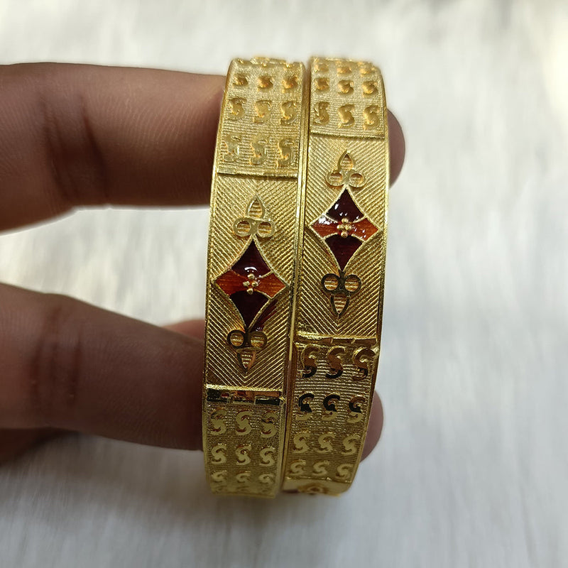 Shreenath Sales Gold Plated Meenakari Bangles Set