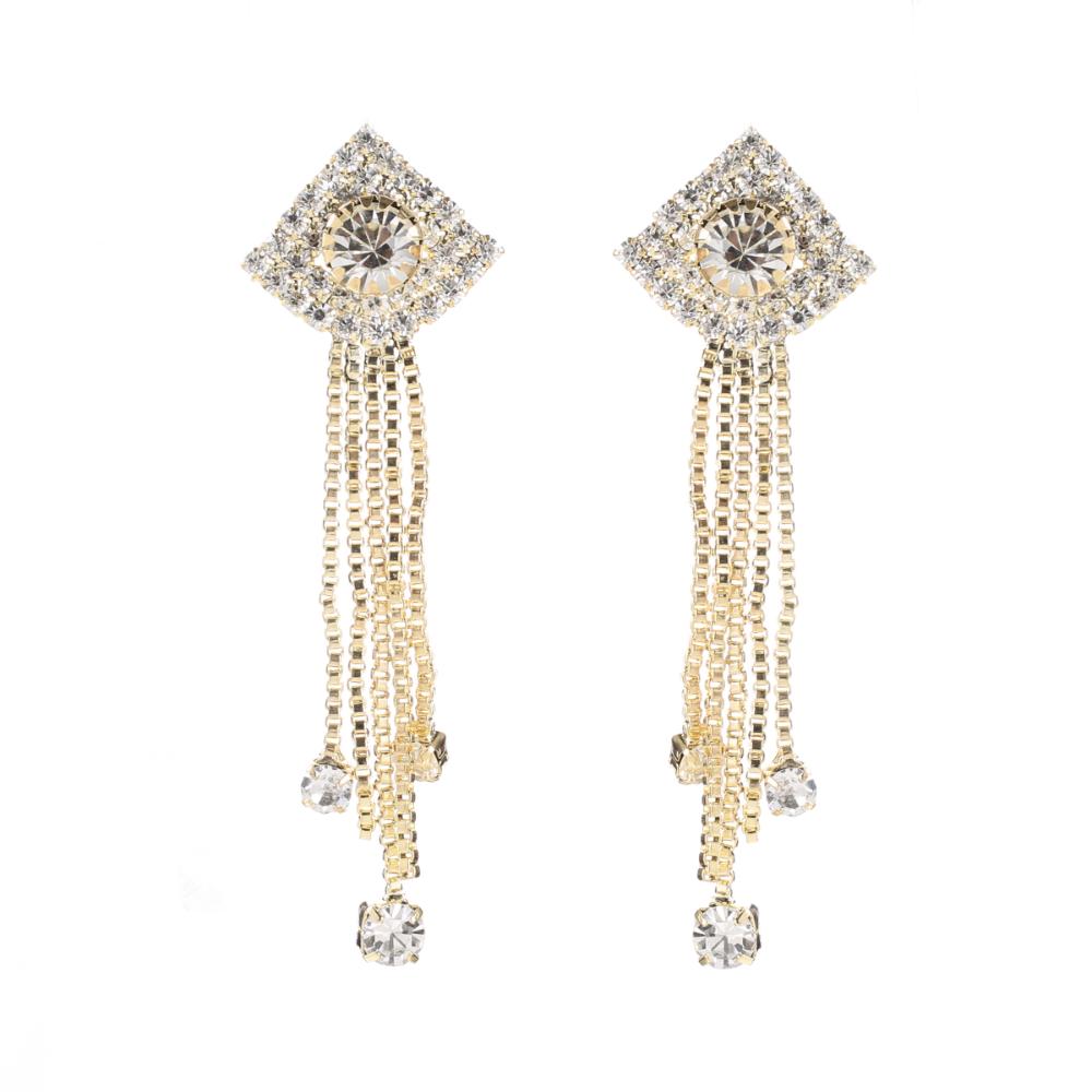 Hania Jewels Gold Plated Austrain Stone Dangler Earrings