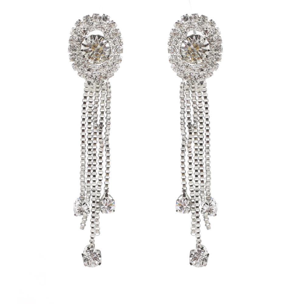 Hania Jewels Silver Plated Austrain Stone Dangler Earrings