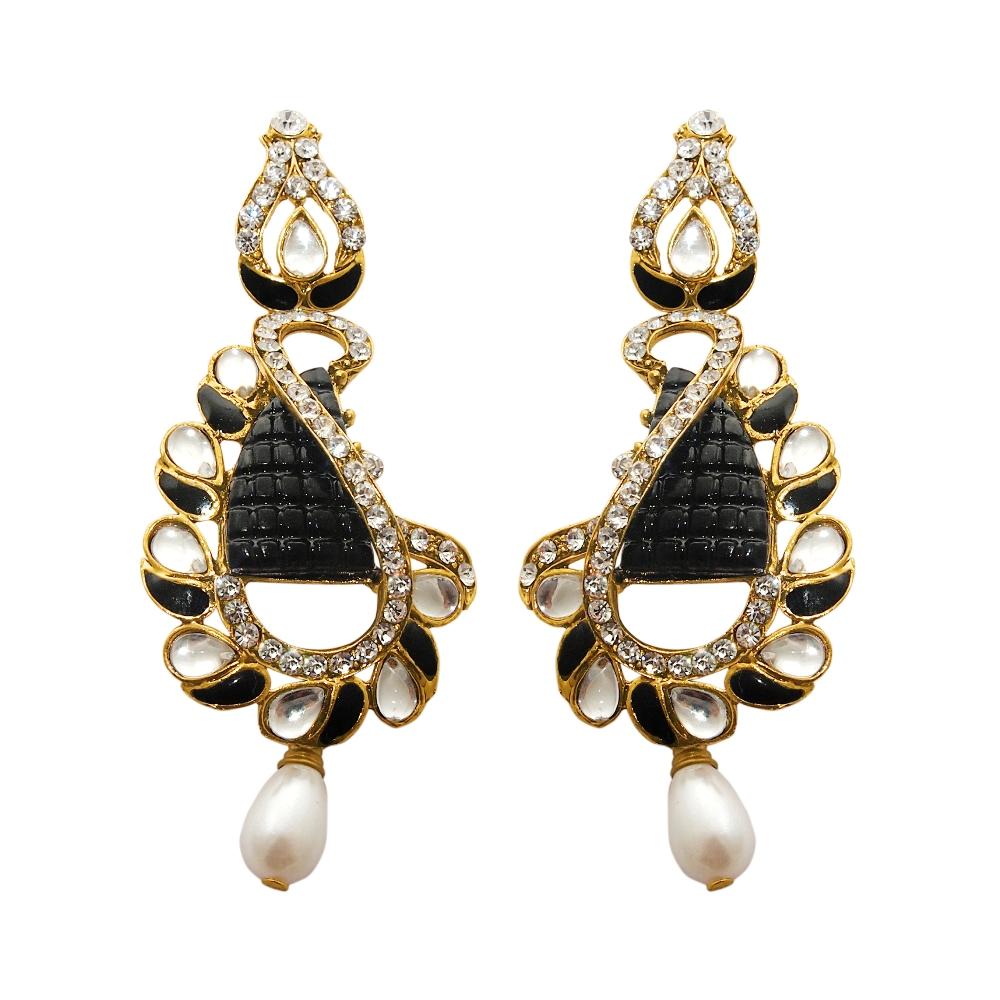 Hania Jewels Gold Plated Austrain Stone Dangler Earrings