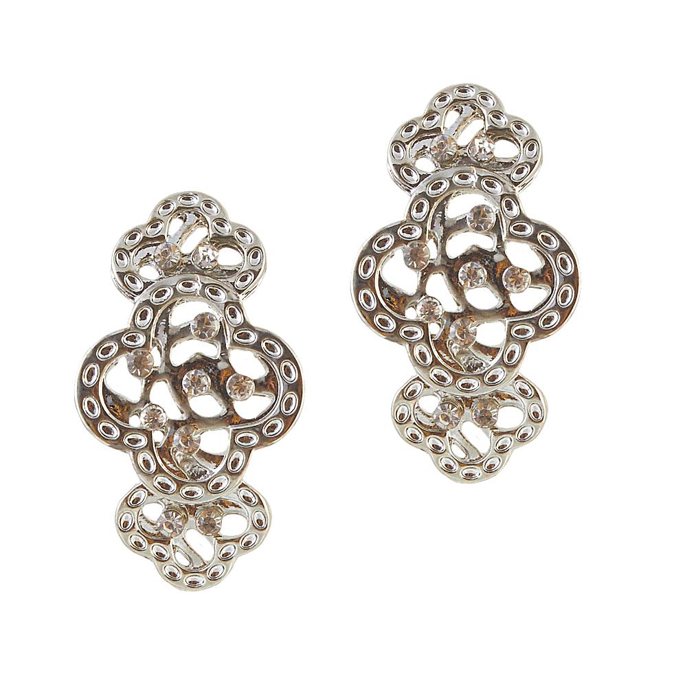 Hania Jewels Silver Plated Austrain Stone Dangler Earrings