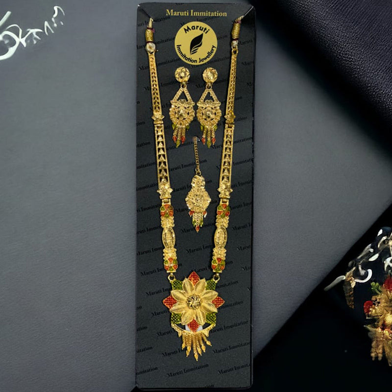 Maruti Immitation Gold Plated Meenakari Necklace Set