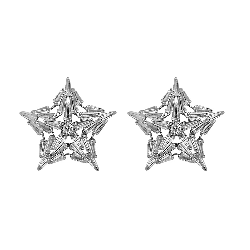 Urthn Cubic Zirconia Stone Classic Stud Earrings