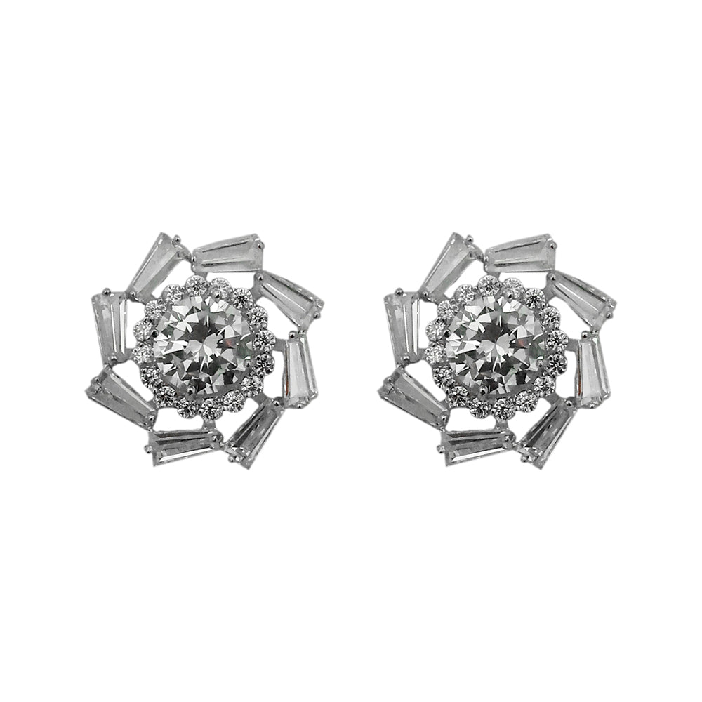 Urthn Cubic Zirconia Stone Classic Stud Earrings