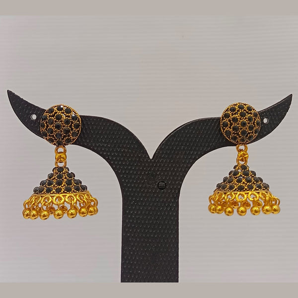 Dariyalal Sales Gold Plated Pota Stone Jhumki Earrings