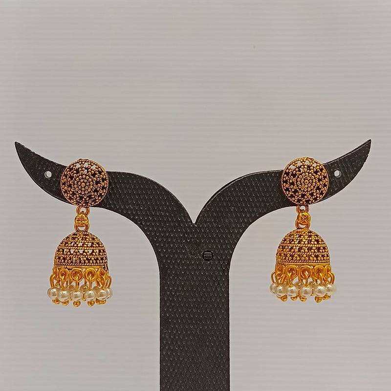 Dariyalal Sales Gold Plated Pearl Jhumki Earrings