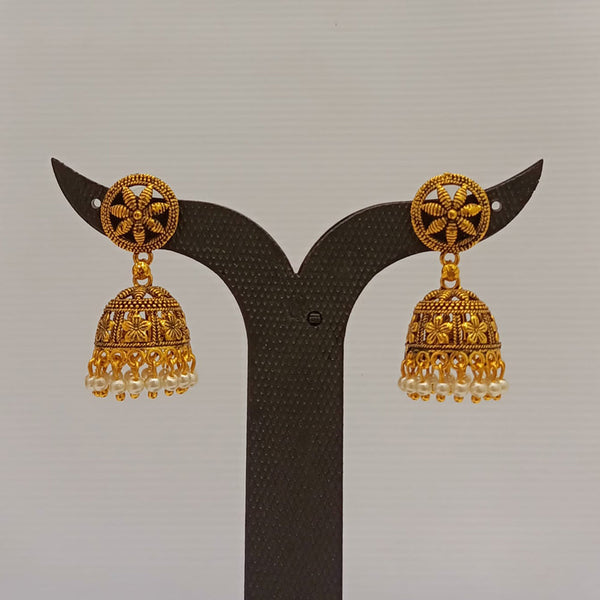 Dariyalal Sales Gold Plated Pearl Jhumki Earrings