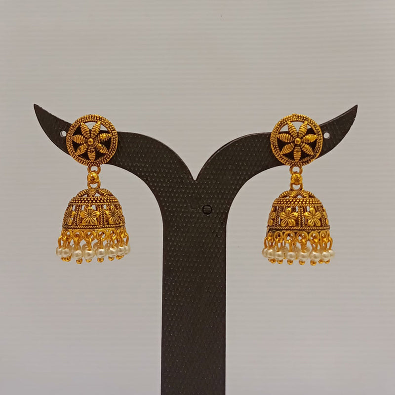 Dariyalal Sales Gold Plated Pearl Jhumki Earrings