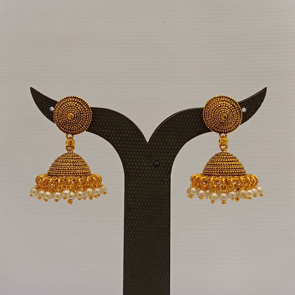 Dariyalal Sales Gold Plated Pearl Jhumki Earrings