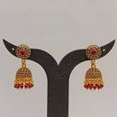 Dariyalal Sales Gold Plated Pota Stone And Pearl Jhumki Earrings