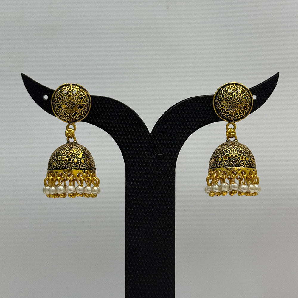 Dariyalal Sales Gold Plated Pearl Jhumki Earrings