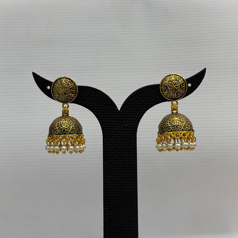 Dariyalal Sales Gold Plated Pearl Jhumki Earrings