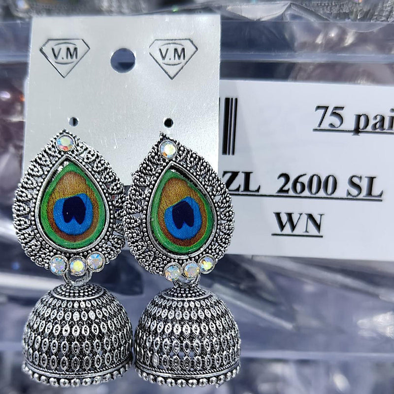 VM Imitation Oxidised Plated Austrian Stone Jhumki Earrings