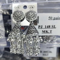 VM Imitation Oxidised Plated Ghungroo Jhumki Earrings