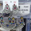 VM Imitation Oxidised Plated Crystal Stone And Ghungroo Dangler Earrings