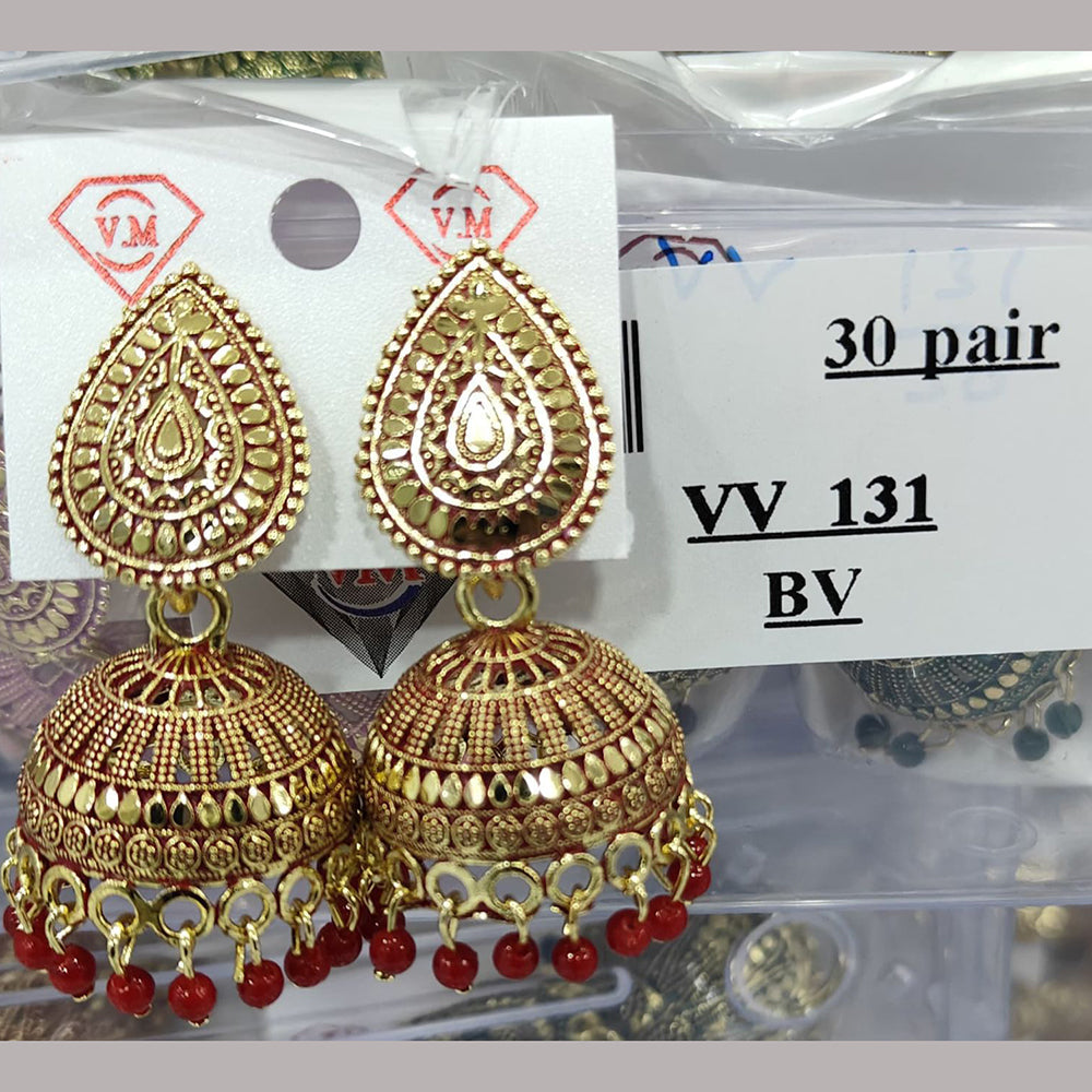 VM Imitation Gold Plated Pearls Jhumki Earrings