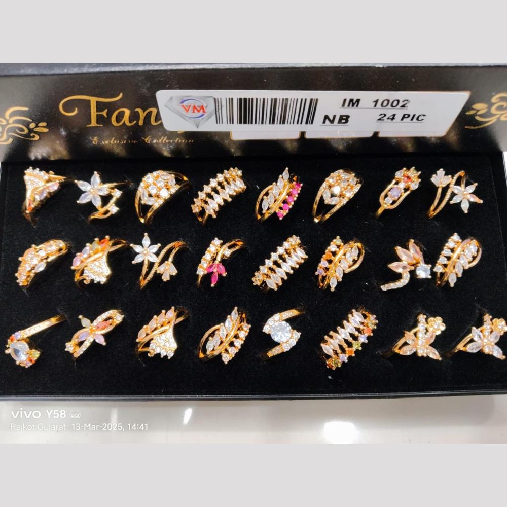 VM Imitation Gold Plated Crystal Ring