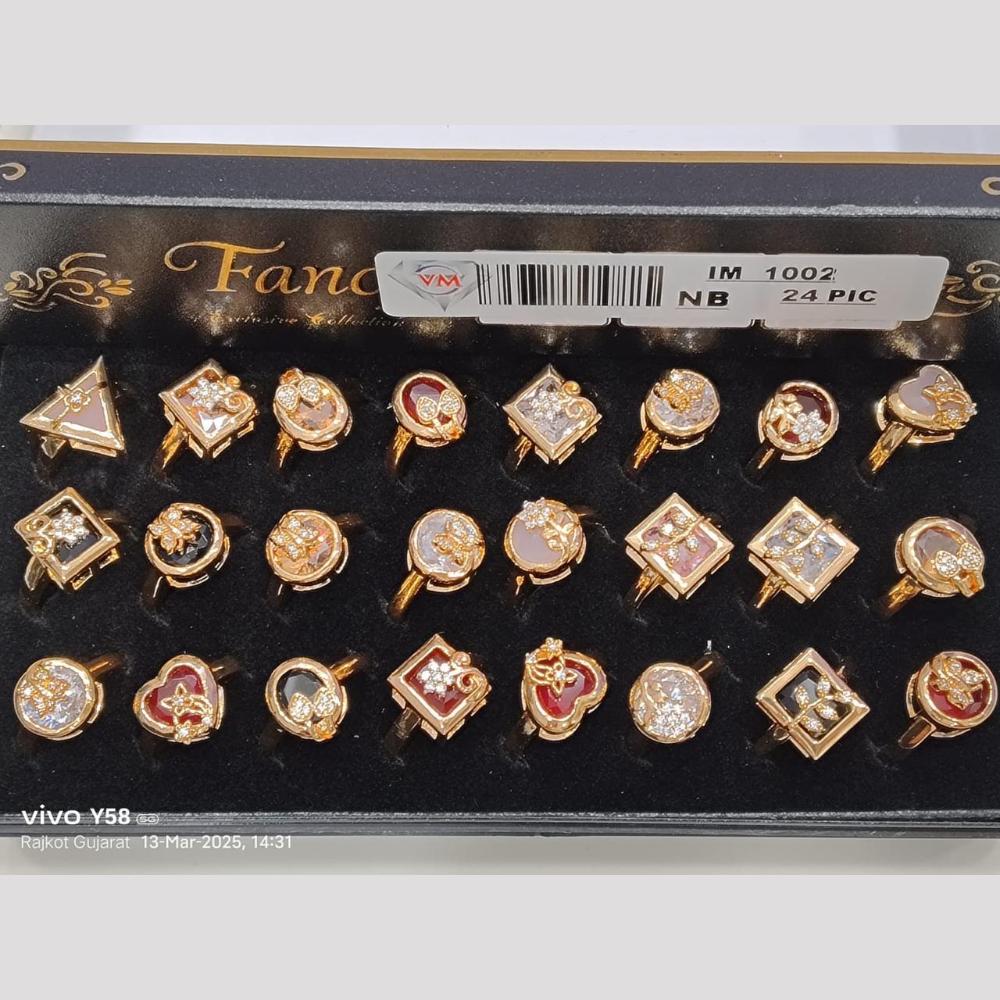 VM Imitation Gold Plated Crystal Ring