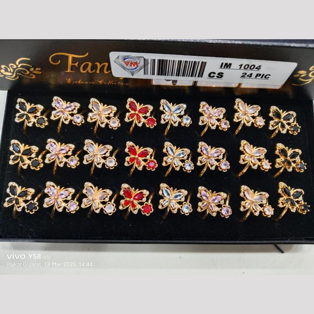 VM Imitation Gold Plated Crystal Ring