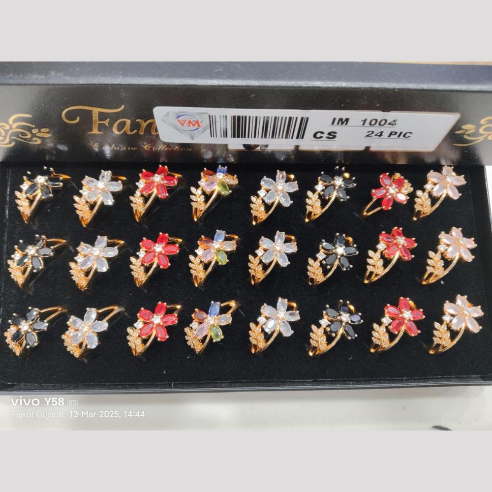 VM Imitation Gold Plated Crystal Ring