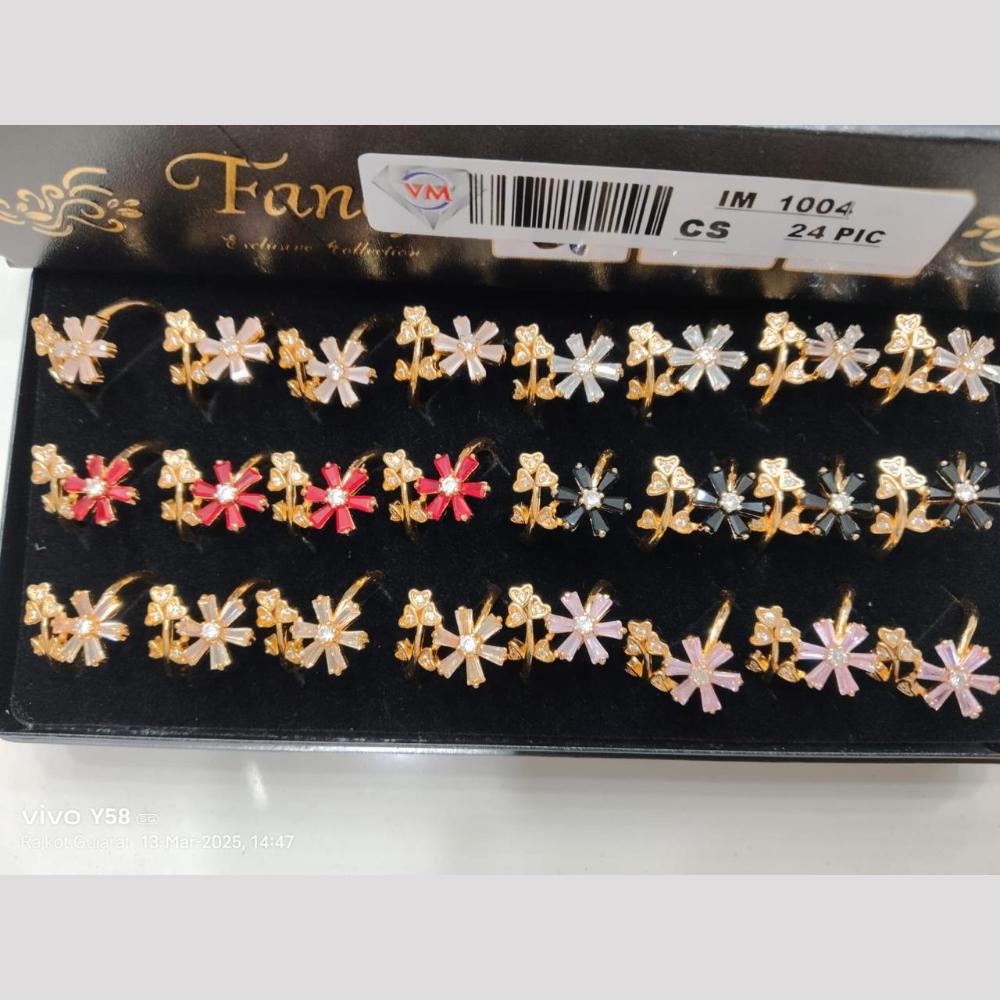 VM Imitation Gold Plated Crystal Ring
