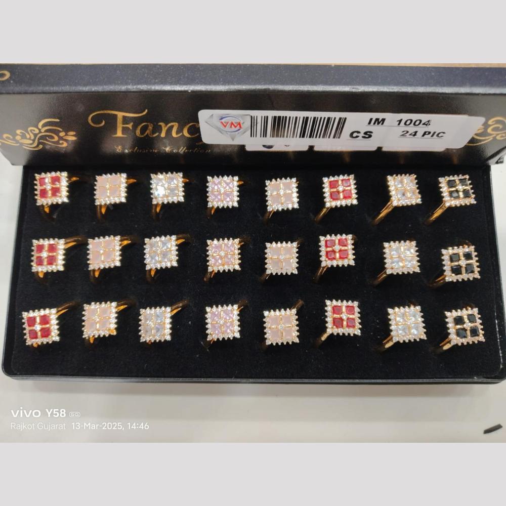 VM Imitation Gold Plated Crystal Ring