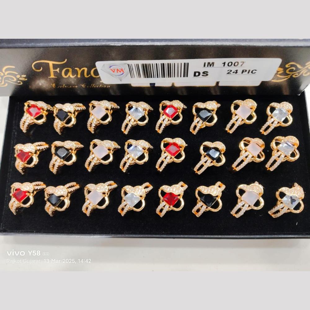 VM Imitation Gold Plated Crystal Ring
