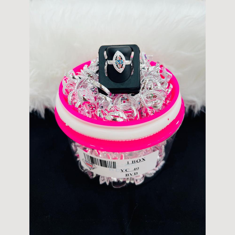 VM Imitation Silver Plated Multi Color Toe Ring