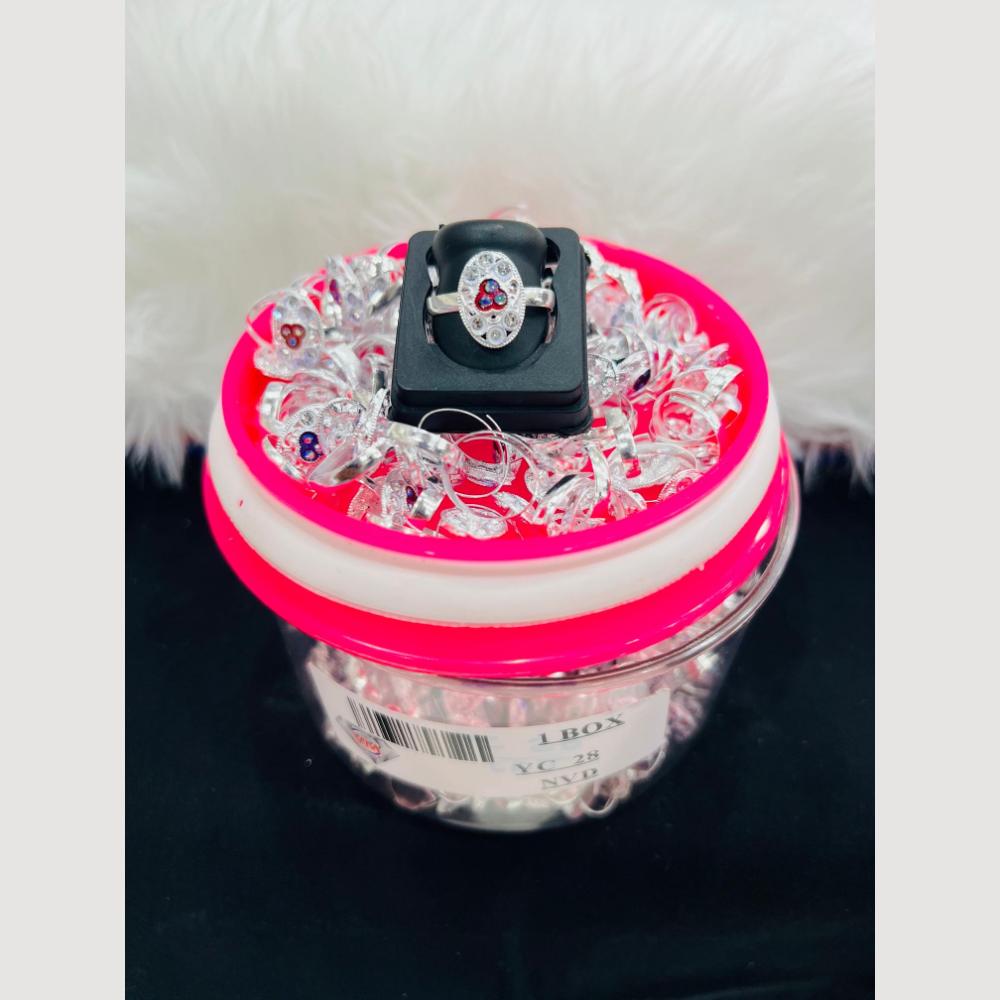 VM Imitation Silver Plated Multi Color Toe Ring