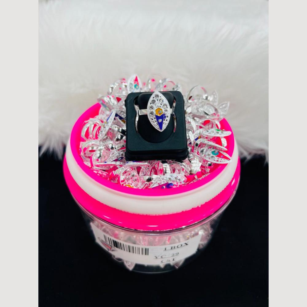VM Imitation Silver Plated Multi Color Toe Ring
