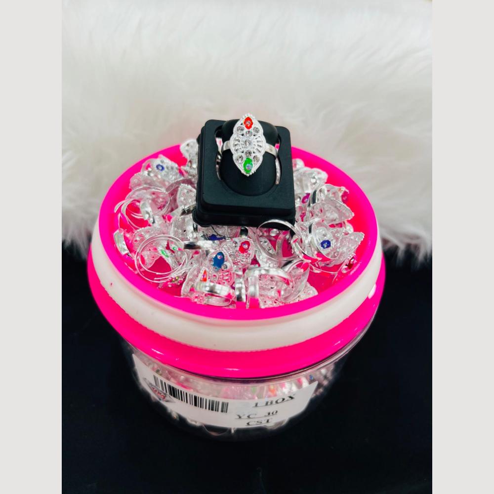VM Imitation Silver Plated Multi Color Toe Ring