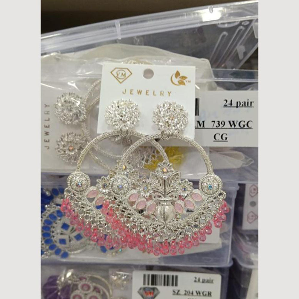 VM Imitation Silver Plated Dangler Earrings