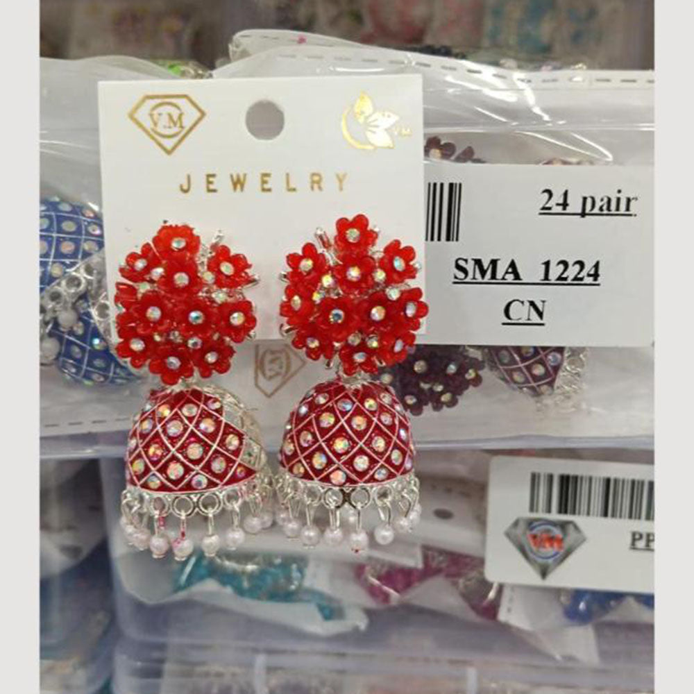 VM Imitation Silver Plated Jhumki Earrings