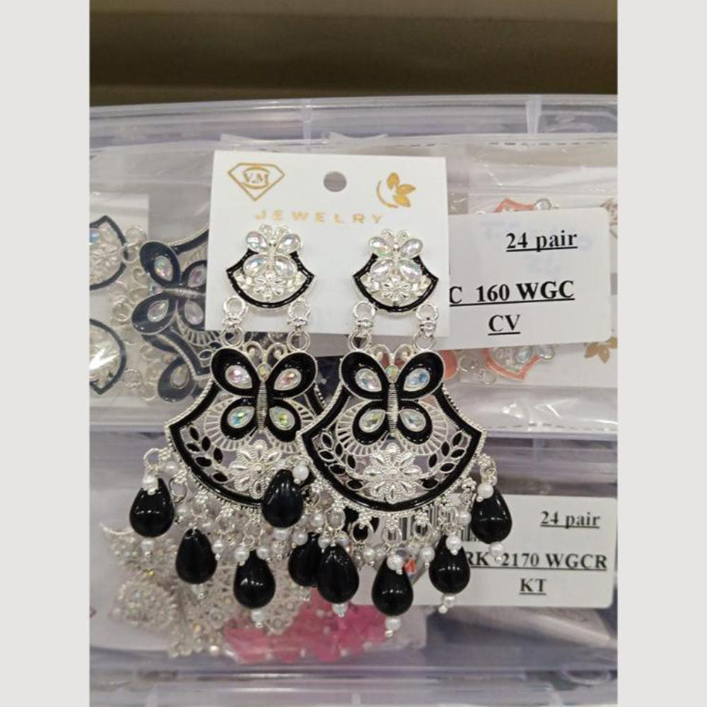 VM Imitation Silver Plated Dangler Earrings