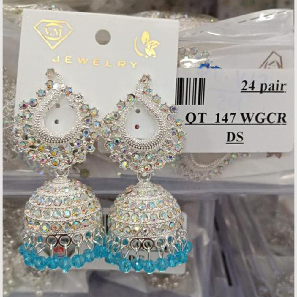 VM Imitation Silver Plated Jhumki Earrings